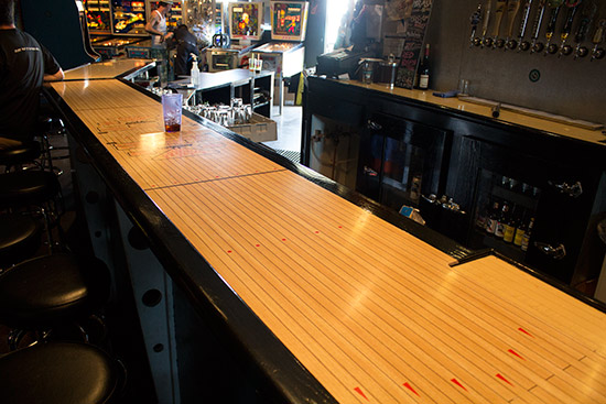 The bar's top surface