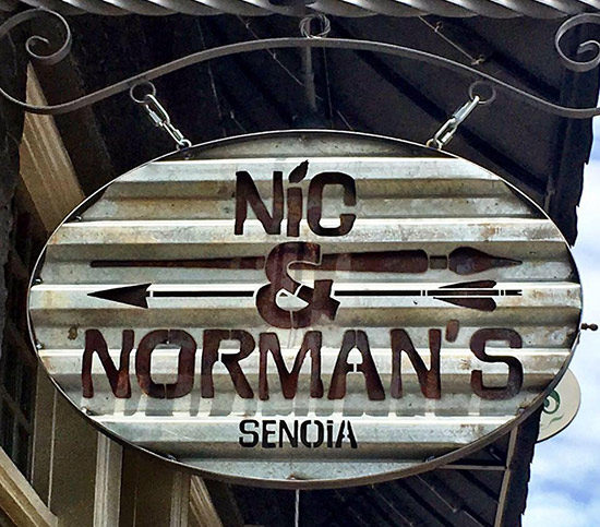 The sign outside Nic & Norman's restaurant