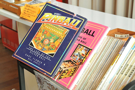 Pinball books in the cafe
