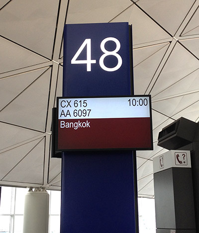 The flight to Bangkok