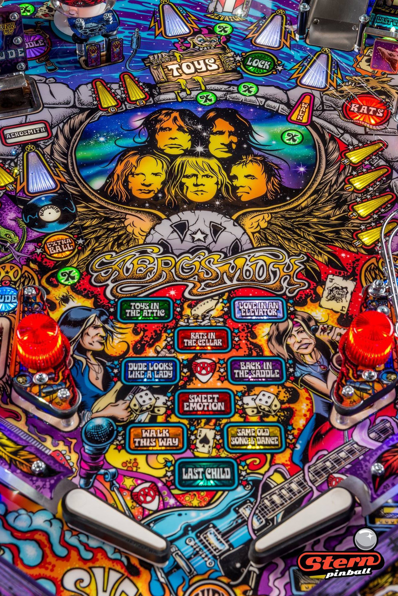 Details about   AEROSMITH PINBALL ICONIC STEVEN TYLER MIC MOD Now with  Color Changing LEDs
