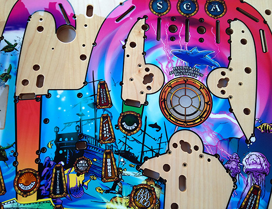 Artwork at the top of the playfield