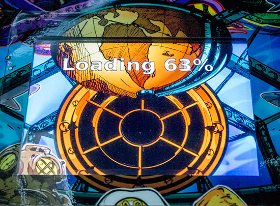The playfield display during game start-up