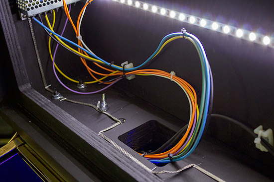 Cabling from the cabinet to the backbox