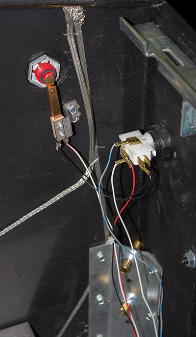 The right flipper switch and launch button