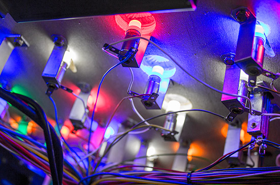 Socketed LEDs under the playfield