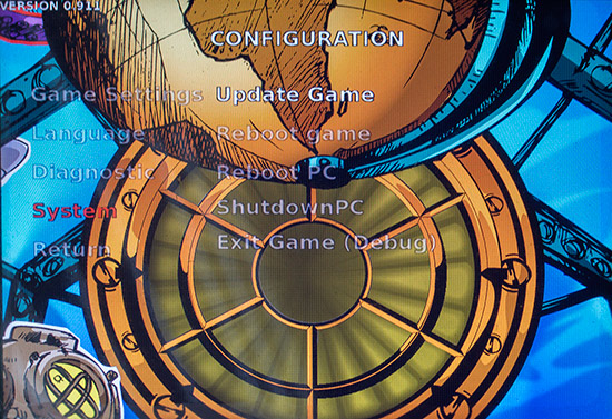 System menu options