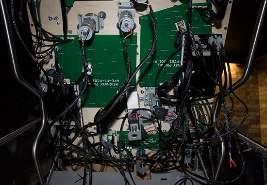The under-playfield cabling
