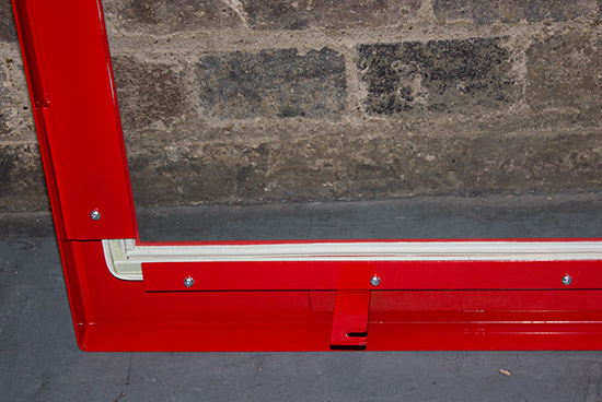 Detail of the glass frame