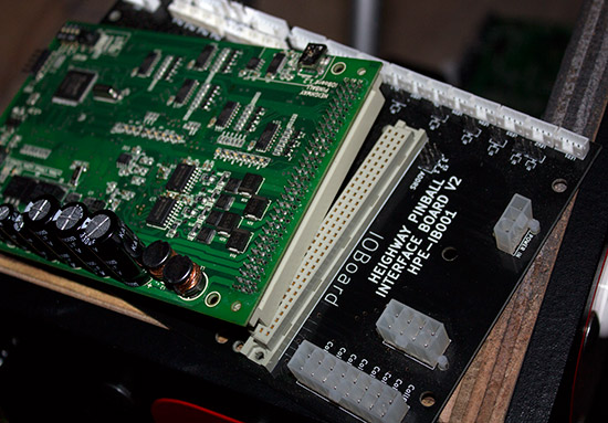The two boards plug together