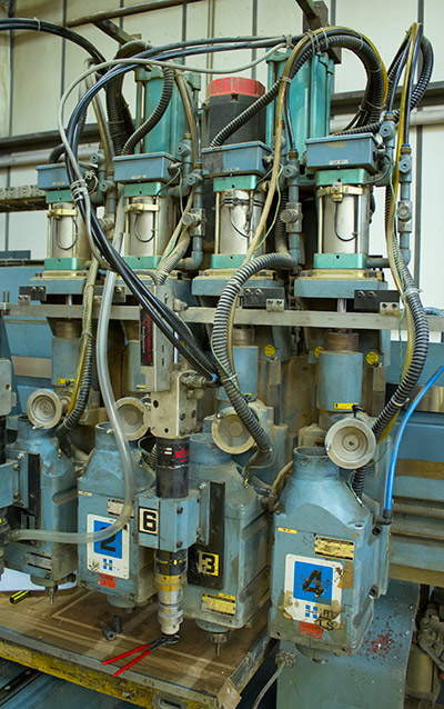 The different routing and drilling heads