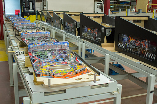 Full Throttle playfields and cabinets being built