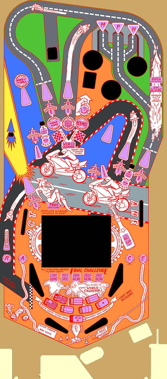 The playfield artwork sketch