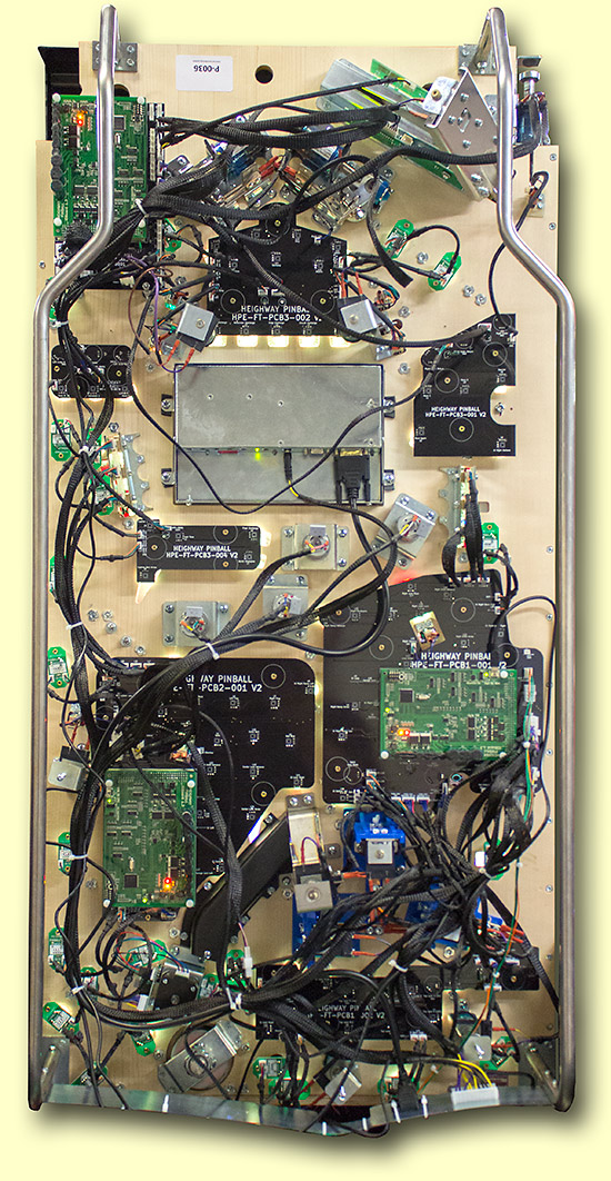 The underside of the playfield
