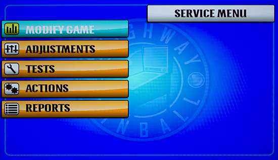 The same menu when a game has been started