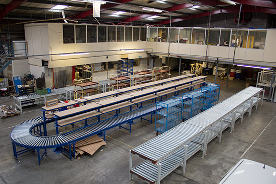 The various production line roller conveyors