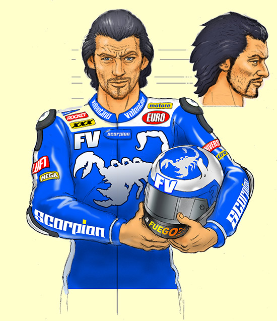 The concept drawing of Fransisco Valentino, a.k.a. The Scorpion 