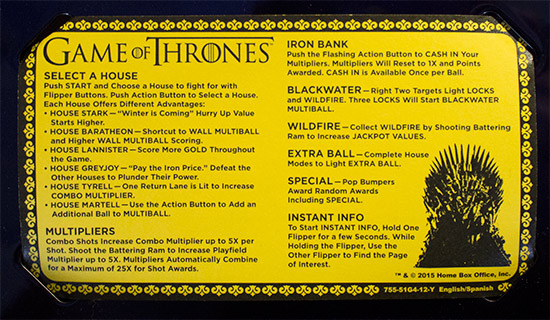 The instruction card