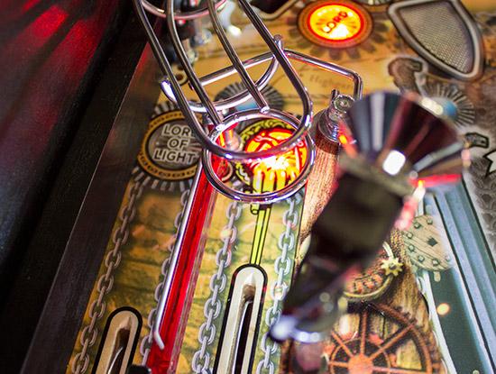 The ball return from the upper playfield