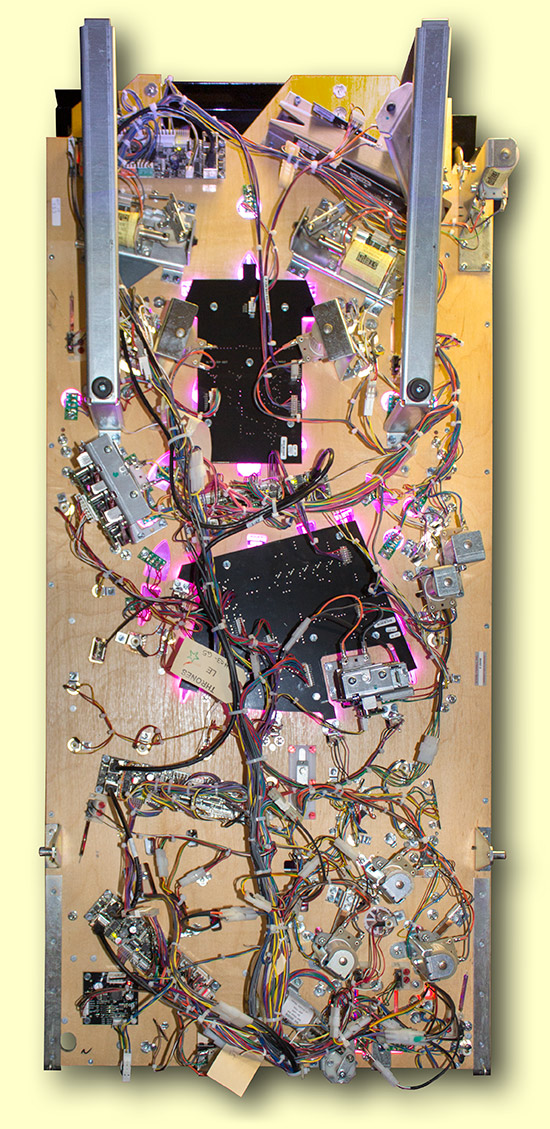The underside of the playfield