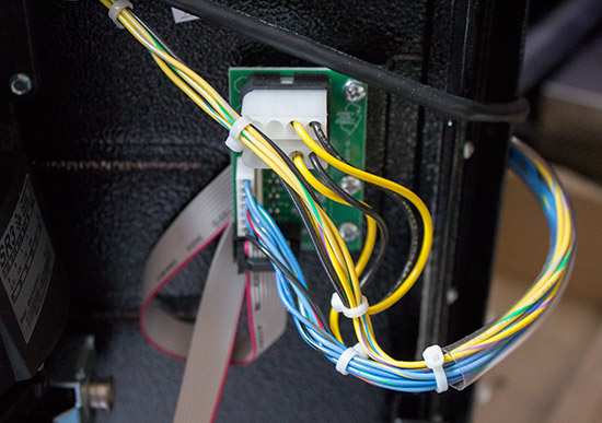 The coin door interface board