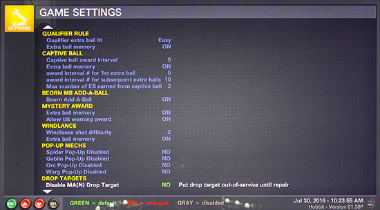 More settings