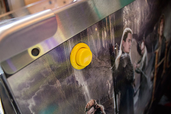 One of the two flipper buttons on the game