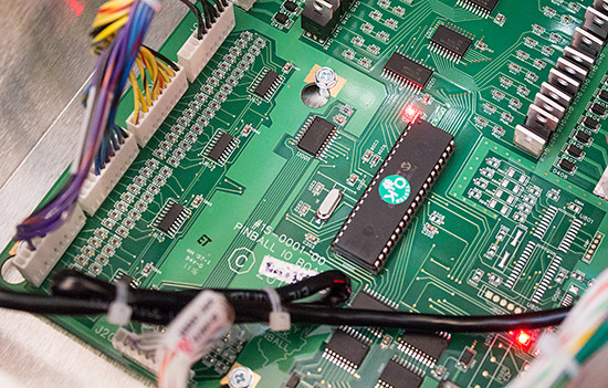 The switch handling area of the I/O board