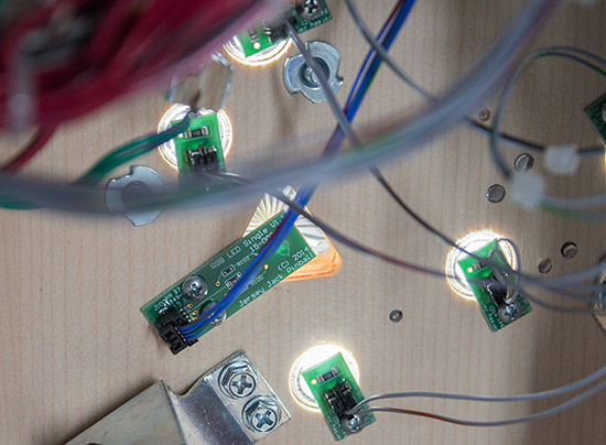 White GI and RGB single LED insert boards