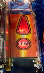 Playfield inserts under the right ramp