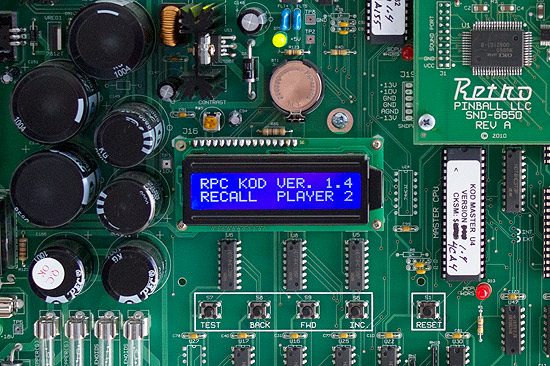 The controller board's display