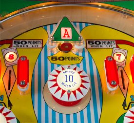 The top pop bumper and the ace target