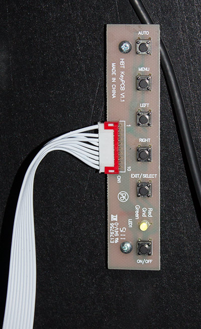 The display's controls