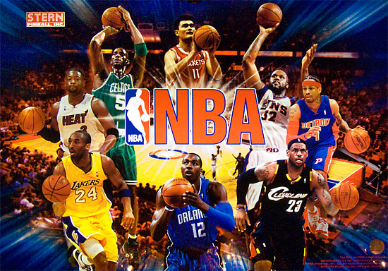 The NBA backglass image
