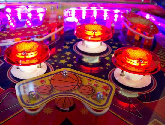 The pop bumpers area