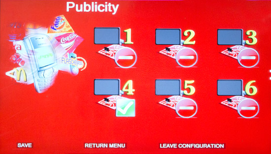 The advertising pages menu
