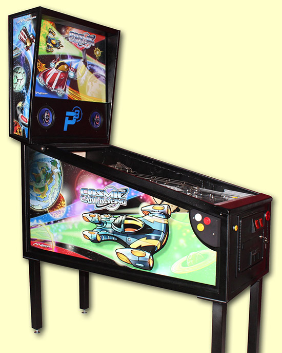 The new cabinet design featuring Cosmic Cart Racing artwork
