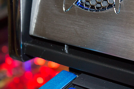 The speaker panel slots onto the two pins