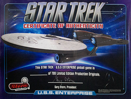 The certificate of authenticity