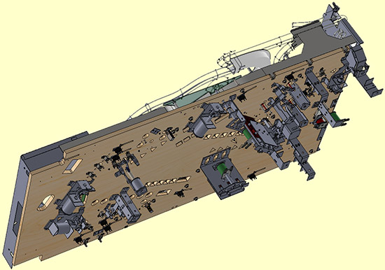 The underside of the playfield