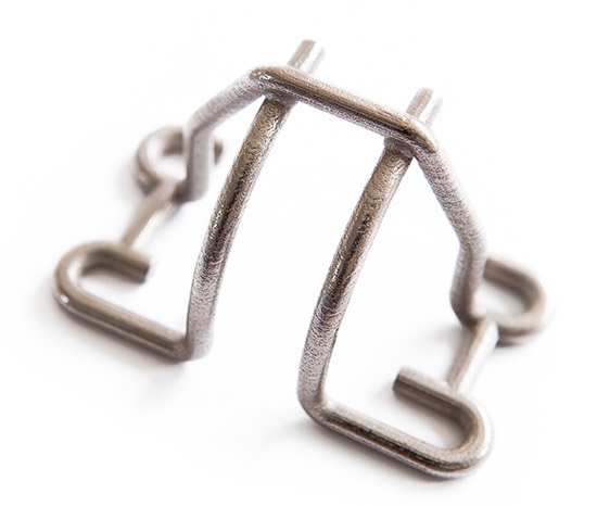 The 90 degree wireform - this was actually 3D printed in steel
