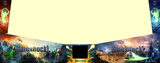 The five timeshock! artwork pieces stiched together