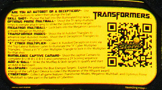 The instruction card