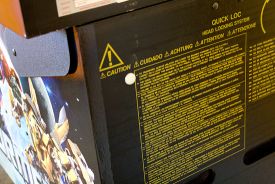The Transformers cabinet decals wrap around the back of the game