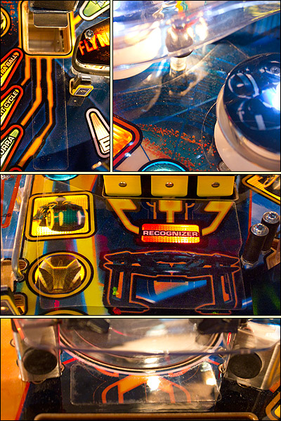 Mylar pieces protect the playfield from excessive wear