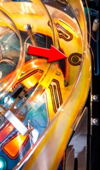 The pop-up post at the top of the right orbit lane