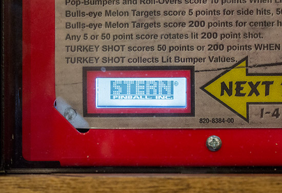 The game's LCD screen (showing the old Stern logo)