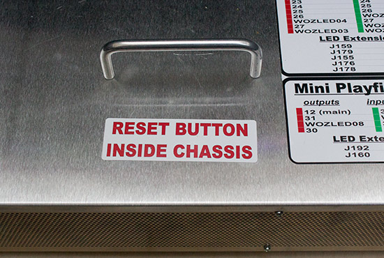 The reset switch for the motherboard is inside