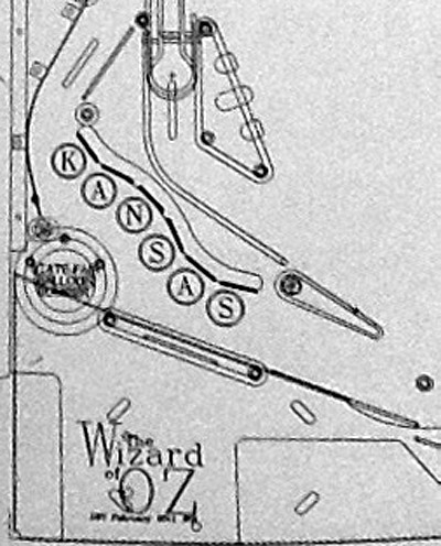 The lower left of the playfield