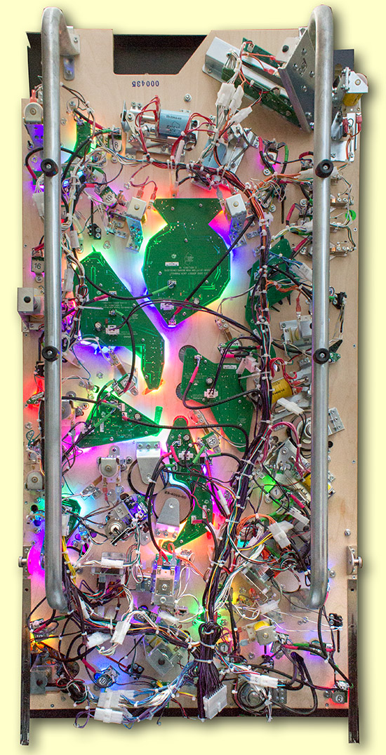 The underside of the playfield